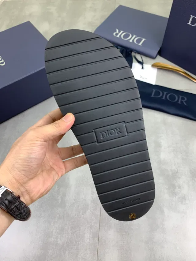 Dior Oblique Noir Beige Mules Double Sangle Boucle 3