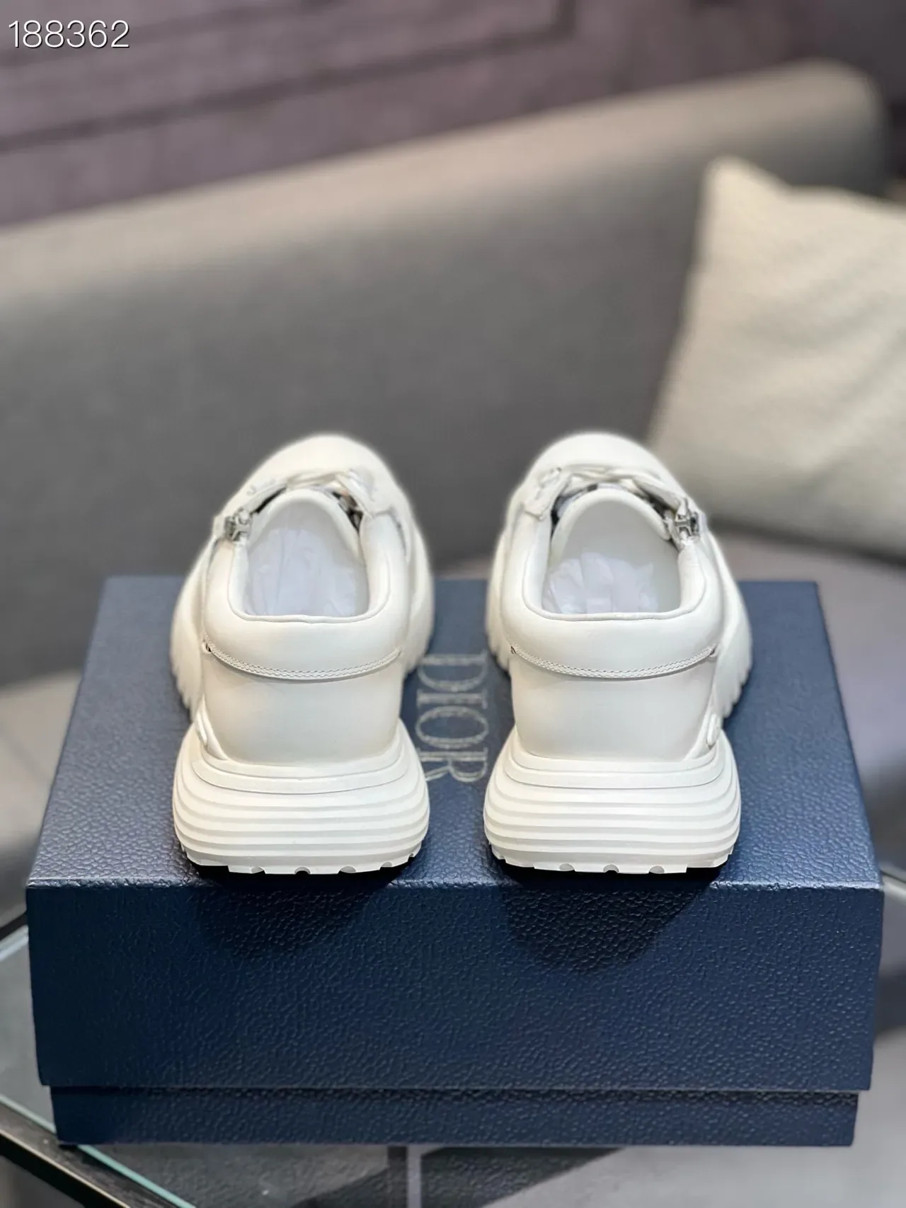 Dior Blanc Noir Semelle Épaisse Panneau Monogramme Sneakers Lifestyle 2