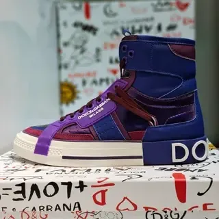 Dolce & Gabbana নীল বেগুনি হাই-টপ প্ল্যাটফর্ম সোল লাইফস্টাইল স্নিকার্স