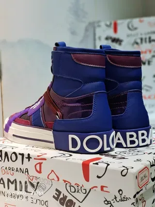 Dolce & Gabbana नीला बैंगनी हाई-टॉप प्लेटफॉर्म सोल लाइफस्टाइल स्नीकर 9