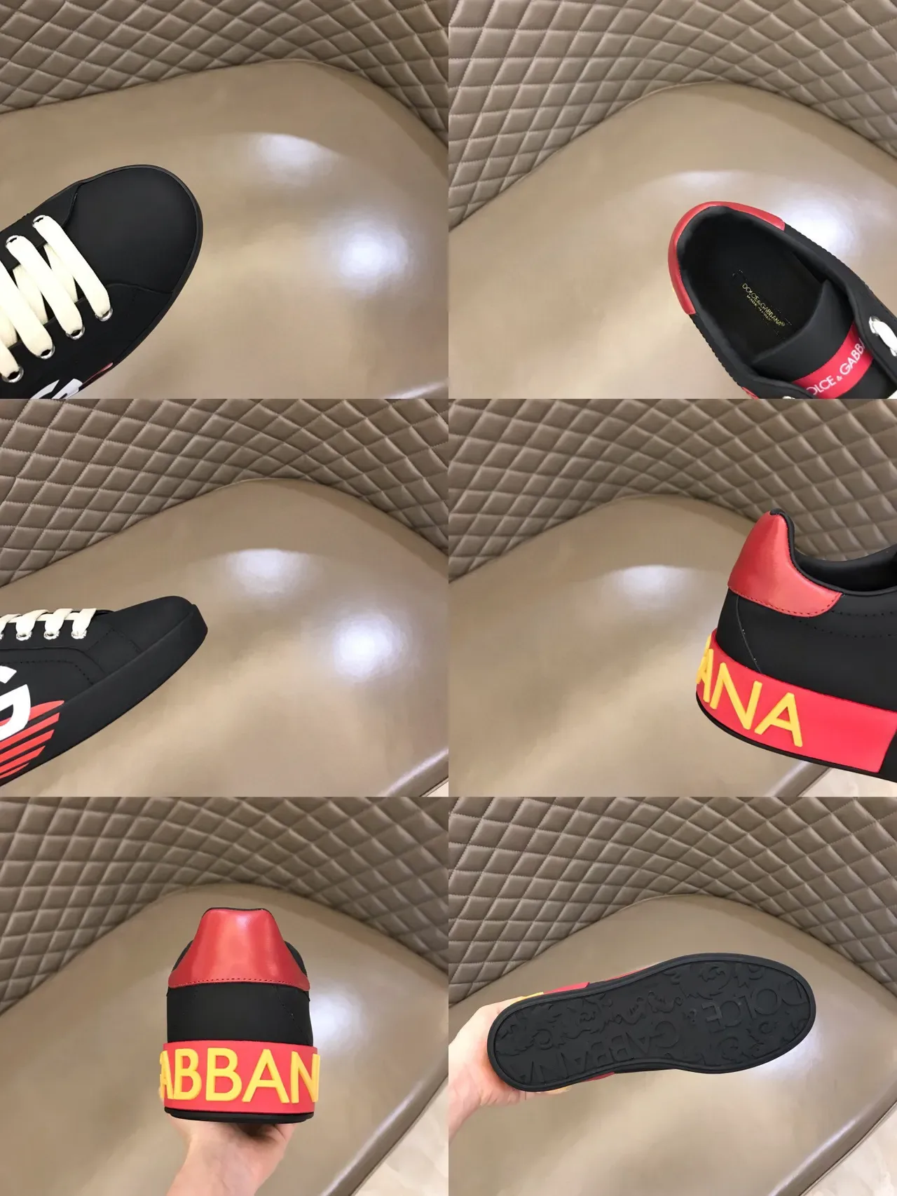 Dolce & Gabbana DG Cactus Preto Vermelho Amarelo Estilo de vida Tênis 2