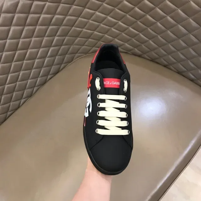 Dolce & Gabbana DG Cactus Preto Vermelho Amarelo Estilo de vida Tênis 4