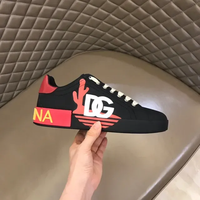 Dolce & Gabbana DG Cactus Preto Vermelho Amarelo Estilo de vida Tênis 5