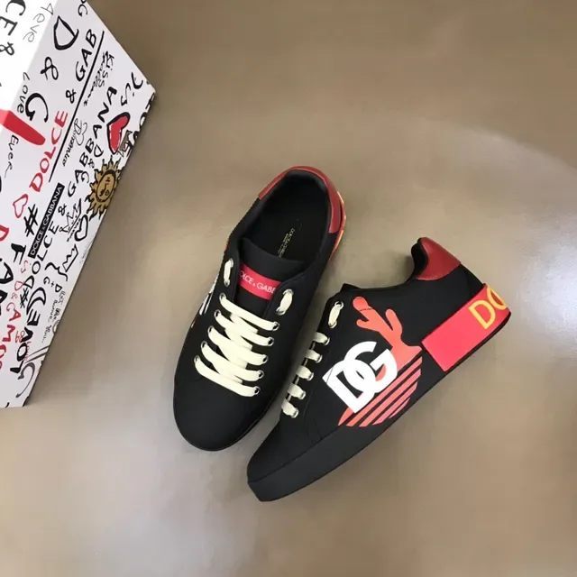 Dolce & Gabbana DG Cactus Preto Vermelho Amarelo Estilo de vida Tênis 8