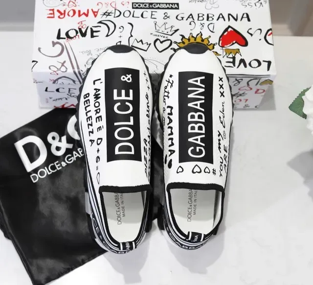 Dolce & Gabbana Portofino টাইপোগ্রাফিক সাদা এবং কালো লাইফস্টাইল স্নিকার্স 2