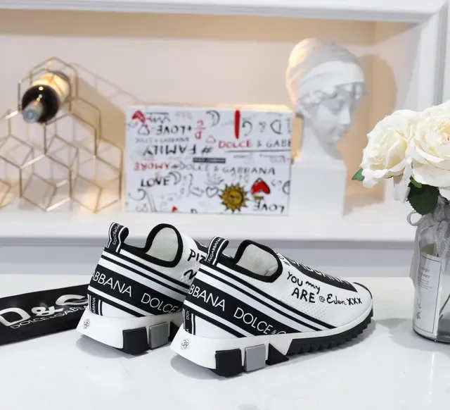 Dolce & Gabbana Portofino টাইপোগ্রাফিক সাদা এবং কালো লাইফস্টাইল স্নিকার্স 5