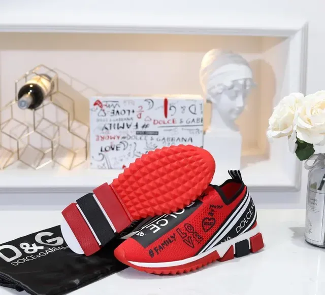 Dolce & Gabbana Speed Trainer Red Graphic Text Lifestyle Sneakers 3