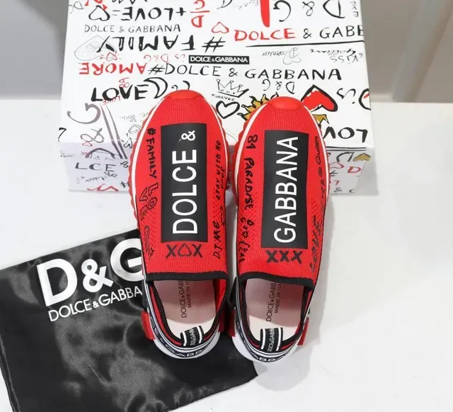 Dolce & Gabbana Speed Trainer Red Graphic Text Lifestyle Sneakers 5