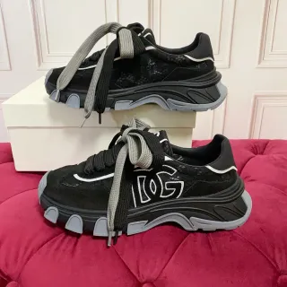 Dolce & Gabbana B23 Tênis chunky de renda e malha pretos