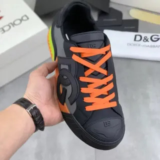 Dolce & Gabbana Black and Orange Logo Sneaker