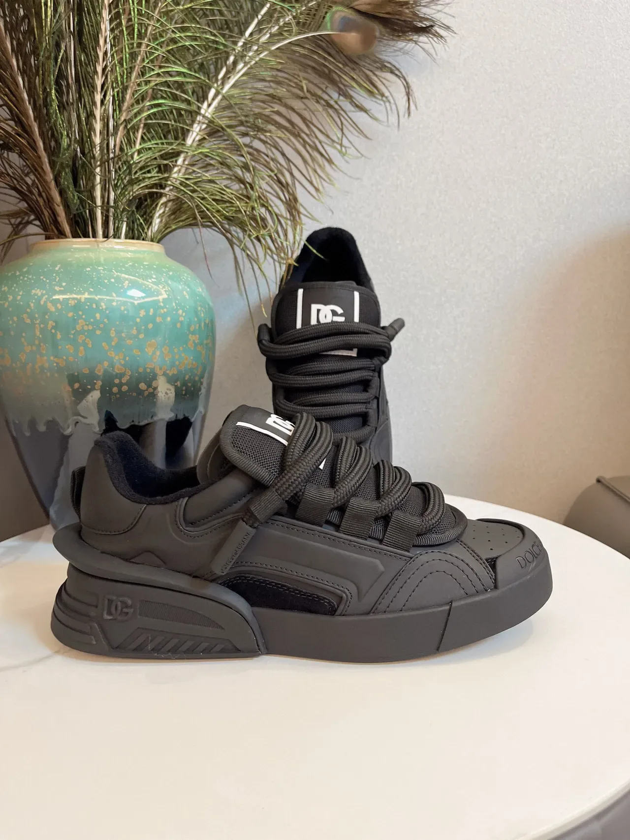 Dolce & Gabbana Tênis Chunky Sola Esculpida Preto Branco Monocromas 8
