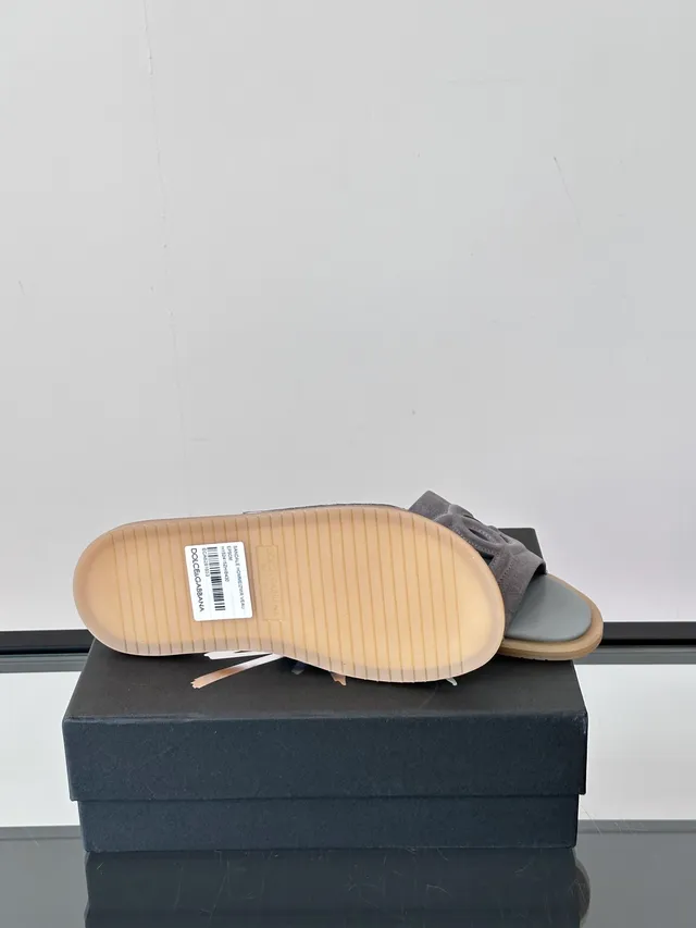 Dolce & Gabbana DG Slide Suede Logo-Cutout Slippers 2