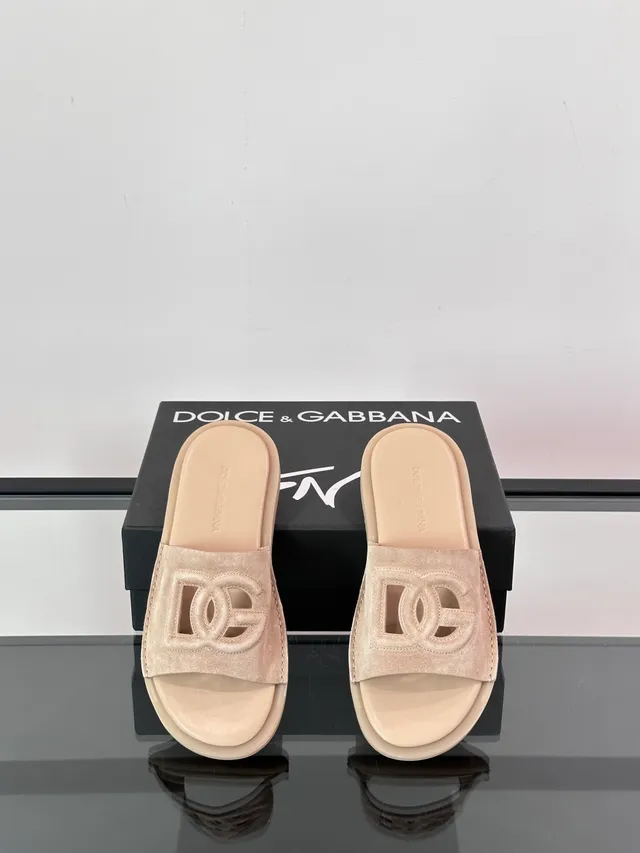 Dolce & Gabbana DG Slide Suede Logo-Cutout Slippers 3