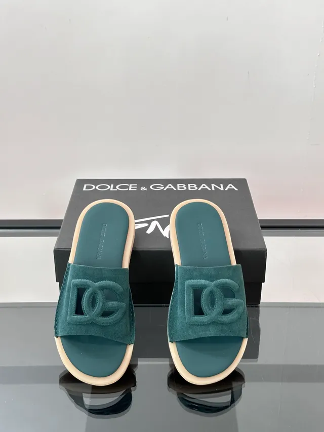 Dolce & Gabbana DG Slide Suede Logo-Cutout Slippers 4