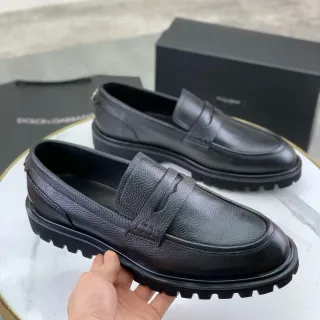Dolce & Gabbana Penny Loafer 黑色粒面皮革 带