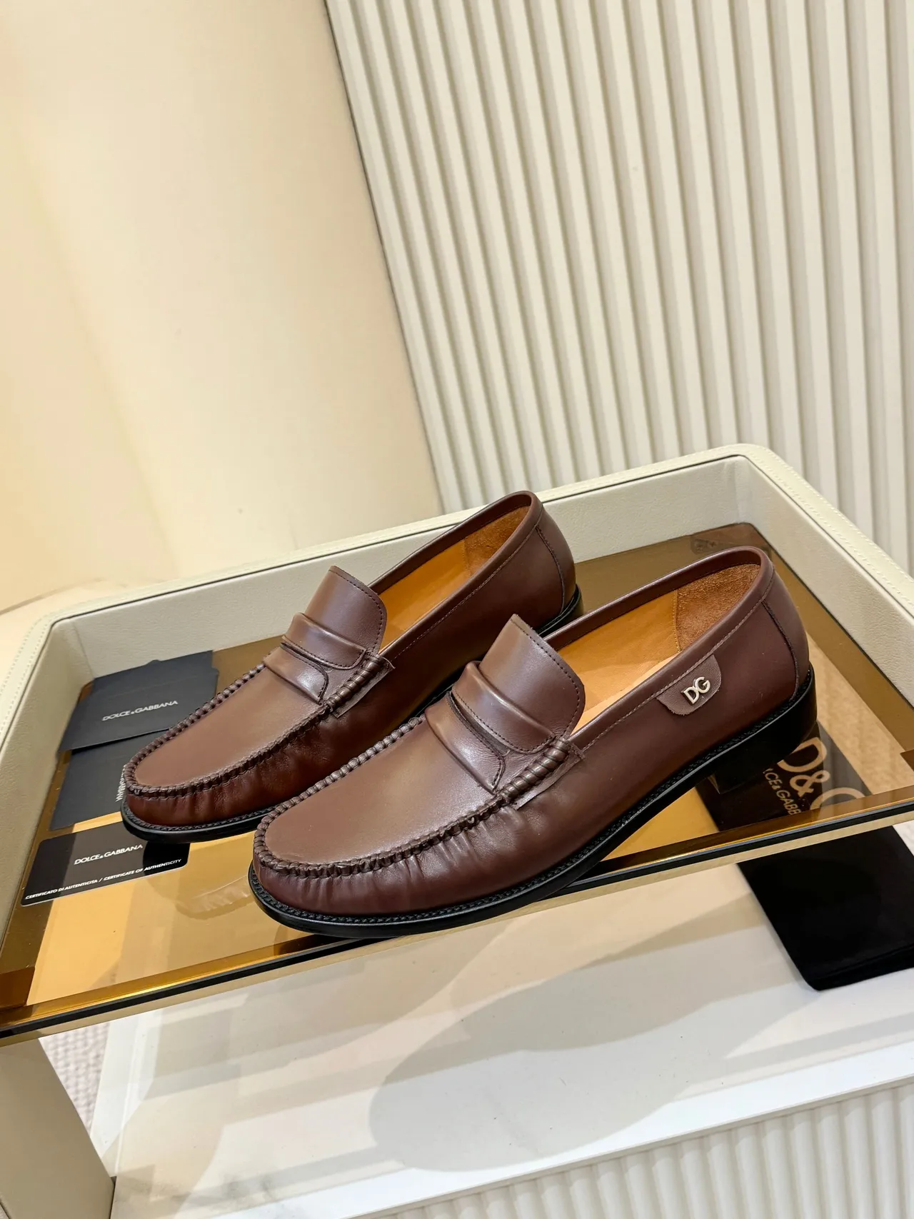Dolce & Gabbana Mocassim Penny Marrom Preto Trançado Moc-Toe Loafer 4