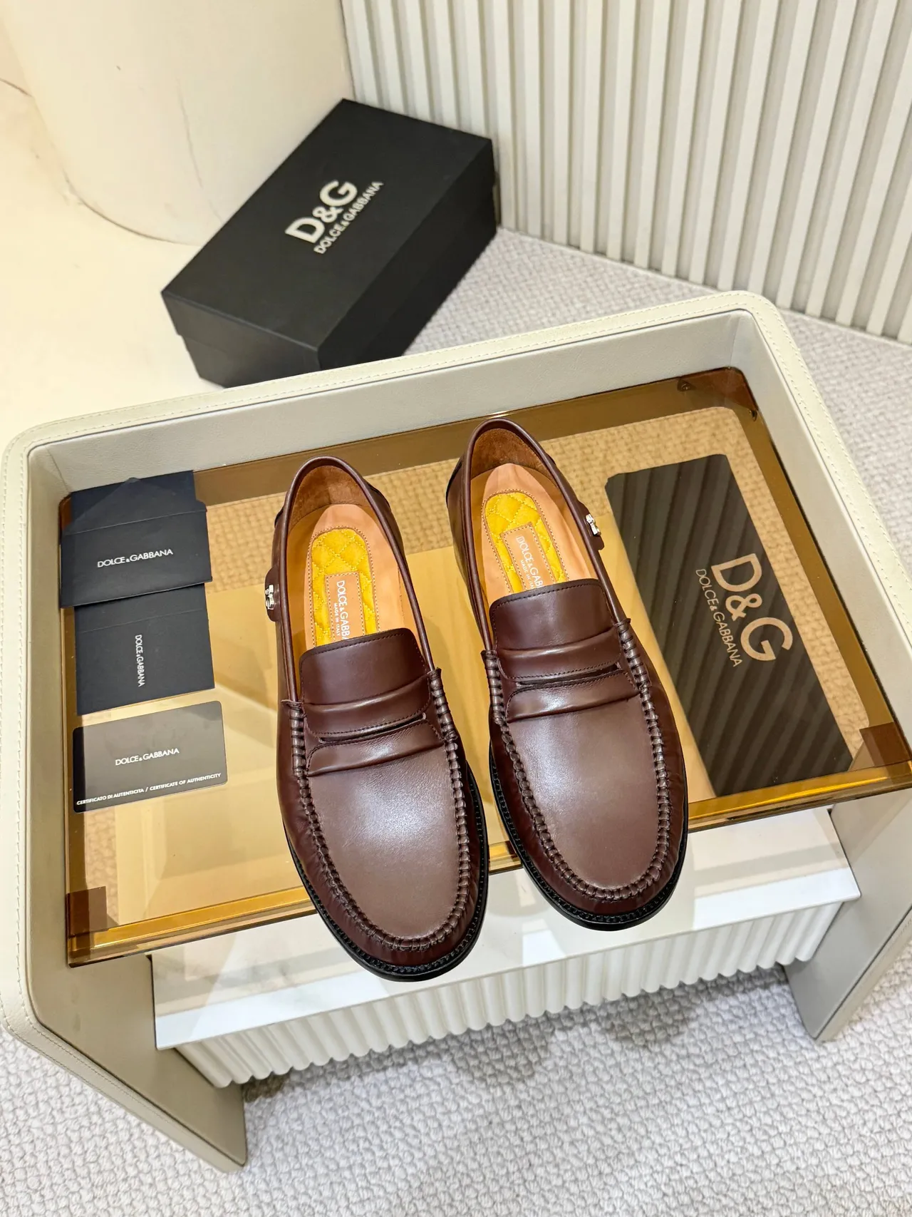 Dolce & Gabbana Mocassim Penny Marrom Preto Trançado Moc-Toe Loafer 5