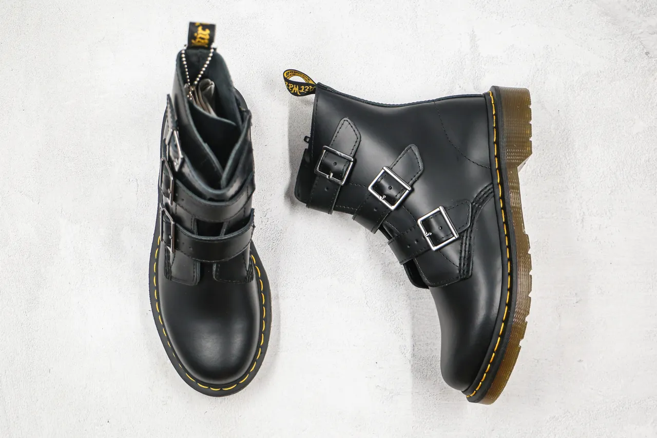 Dr. Martens 1460 Bex 黑色扣带踝靴 9