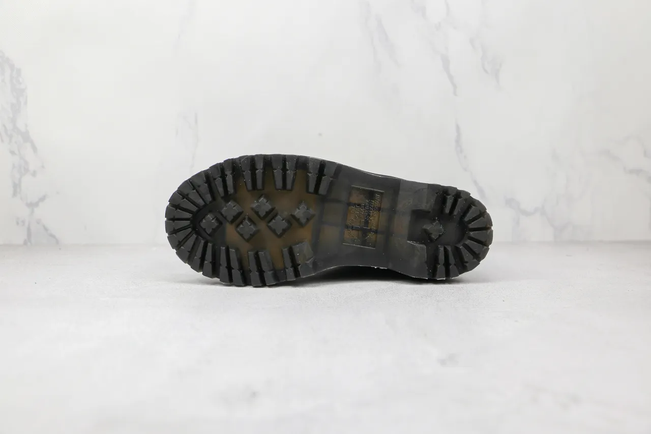 Dr. Martens কালো বেইজ স্মুথ লেদার লেস মার্টিন বুটস 4