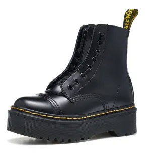 Dr. Martens Jadon काला पीला प्लेटफॉर्म सोल कैप टो मार्टिन बूट्स