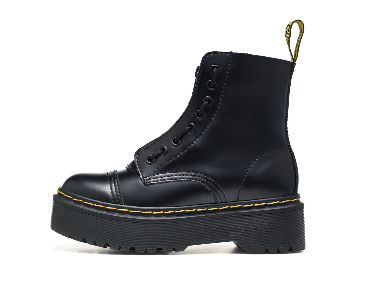 Dr. Martens Jadon Bottes noires jaunes semelle plateforme embout cap Martin Boots 7