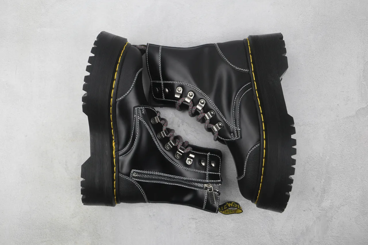 Dr. Martens Jadon Platform কালো চামড়ার মার্টিন বুট 2