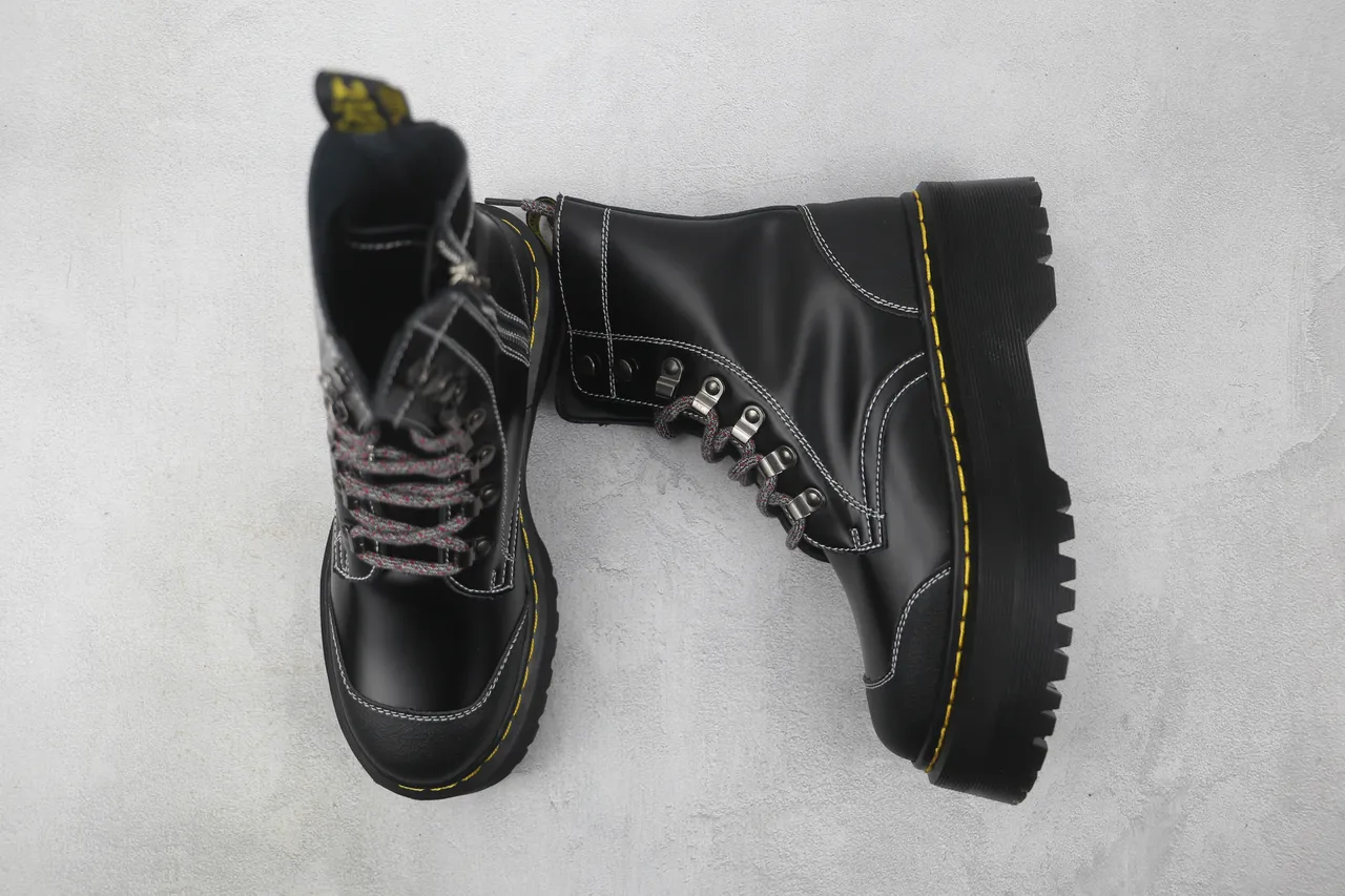 Dr. Martens Jadon Platform কালো চামড়ার মার্টিন বুট 3