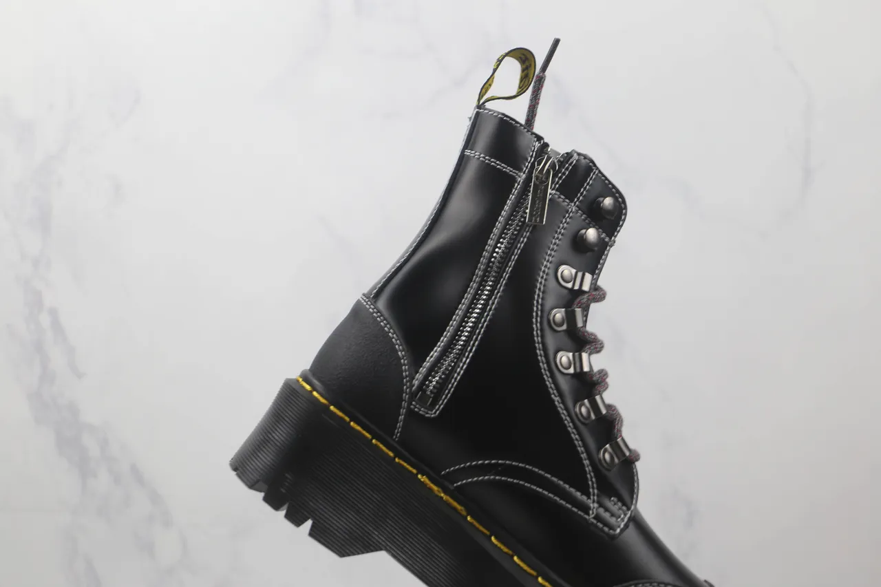 Dr. Martens Jadon Platform কালো চামড়ার মার্টিন বুট 5