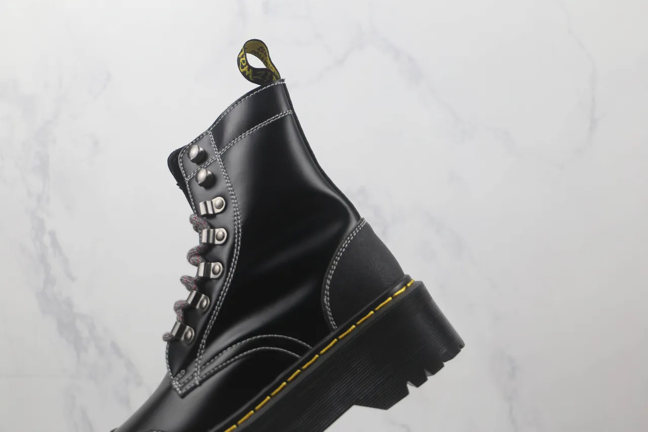 Dr. Martens Jadon Platform কালো চামড়ার মার্টিন বুট 7