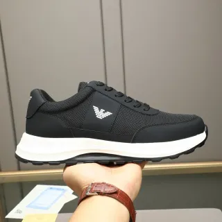 Emporio Armani Black and White Eagle Logo Lifestyle Sneakers