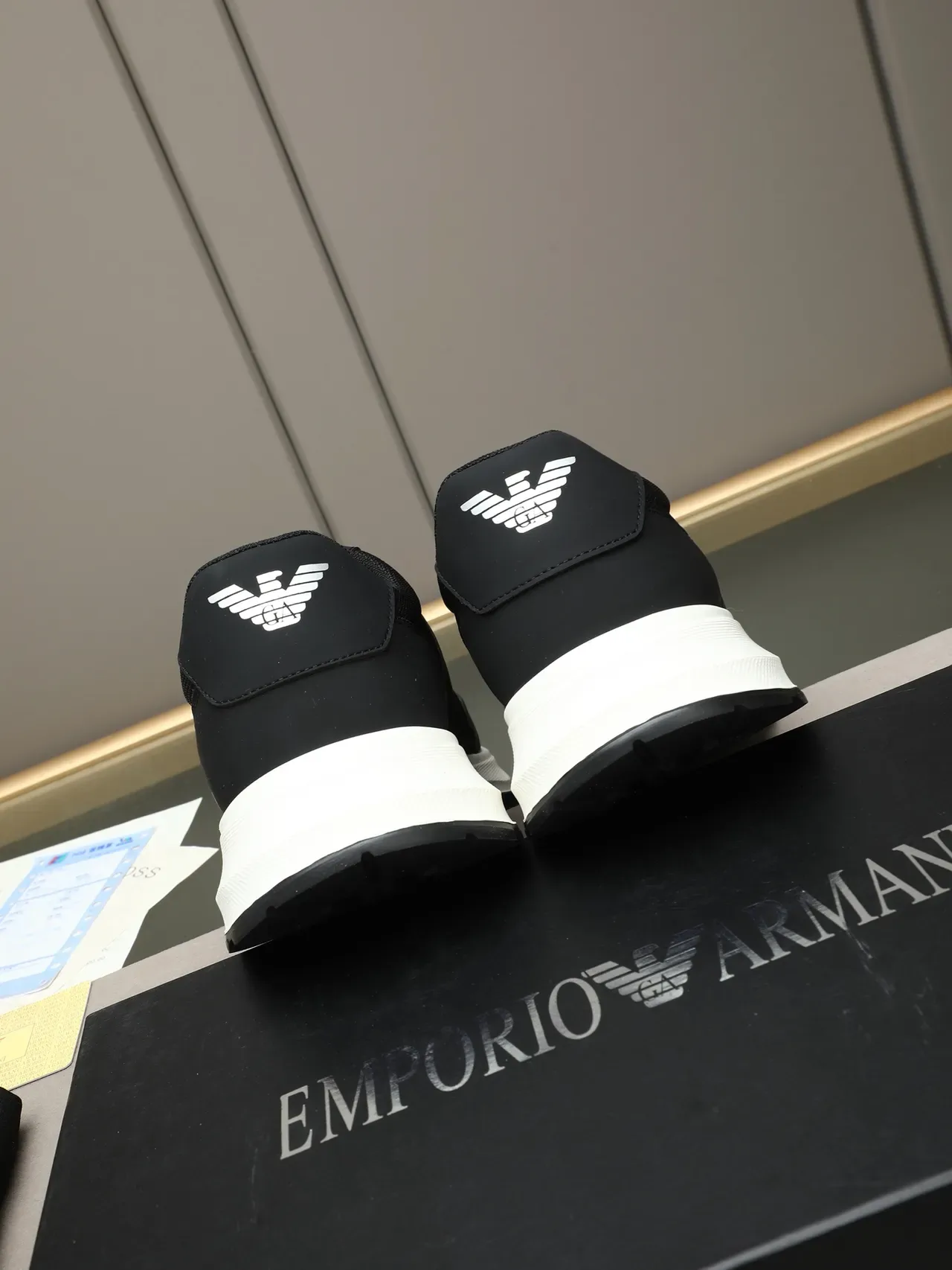 Emporio Armani Black and White Eagle Logo Lifestyle Sneakers 4