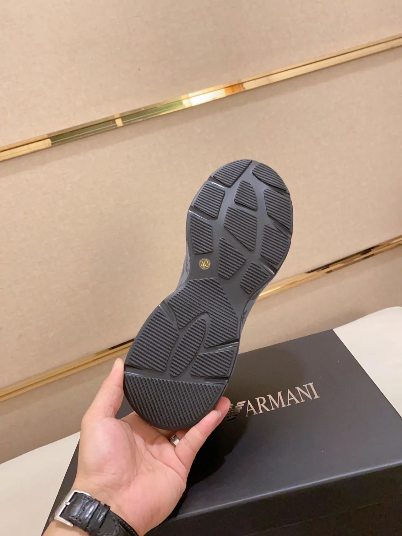 Emporio Armani Logotipo de Águila Monograma Suela Media Zapatillas Lifestyle 2