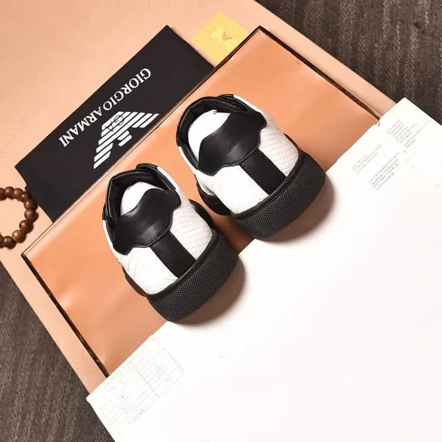 Emporio Armani Eagle Logo Two-Tone Snake Leather Lifestyle Sneakers 3