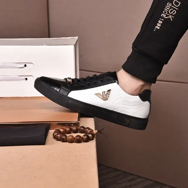 Emporio Armani Eagle Logo Two-Tone Snake Leather Lifestyle Sneakers 7