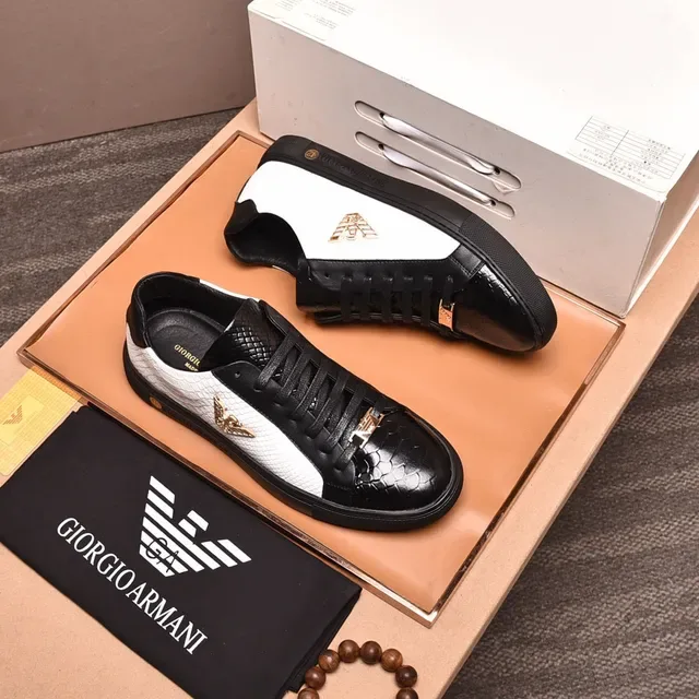 Emporio Armani Eagle Logo Two-Tone Snake Leather Lifestyle Sneakers 8