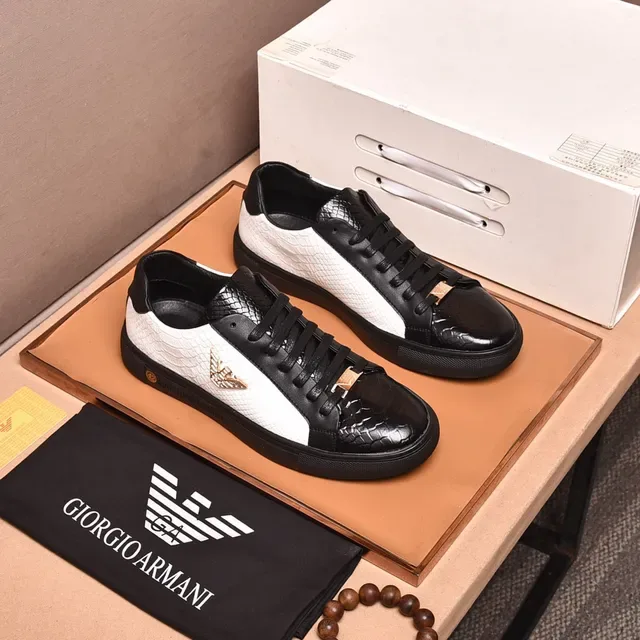 Emporio Armani Eagle Logo Two-Tone Snake Leather Lifestyle Sneakers 9