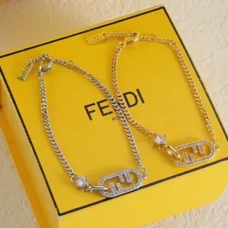 سوار سلسلة Fendi FF Logo كريستال مبطن