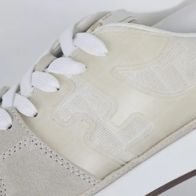 Fendi First Beige Brown Layered Textile And Suede Upper Tonal FF Motif Overlay Lifestyle Sneakers 6