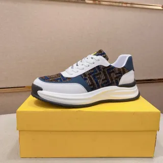 Fendi 白海军 FF Monogram 提花 鞋面皮革覆盖 Lifestyle Sneakers