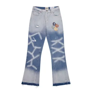 Gallery Dept Distressed Spray-Painted Flared Jeans