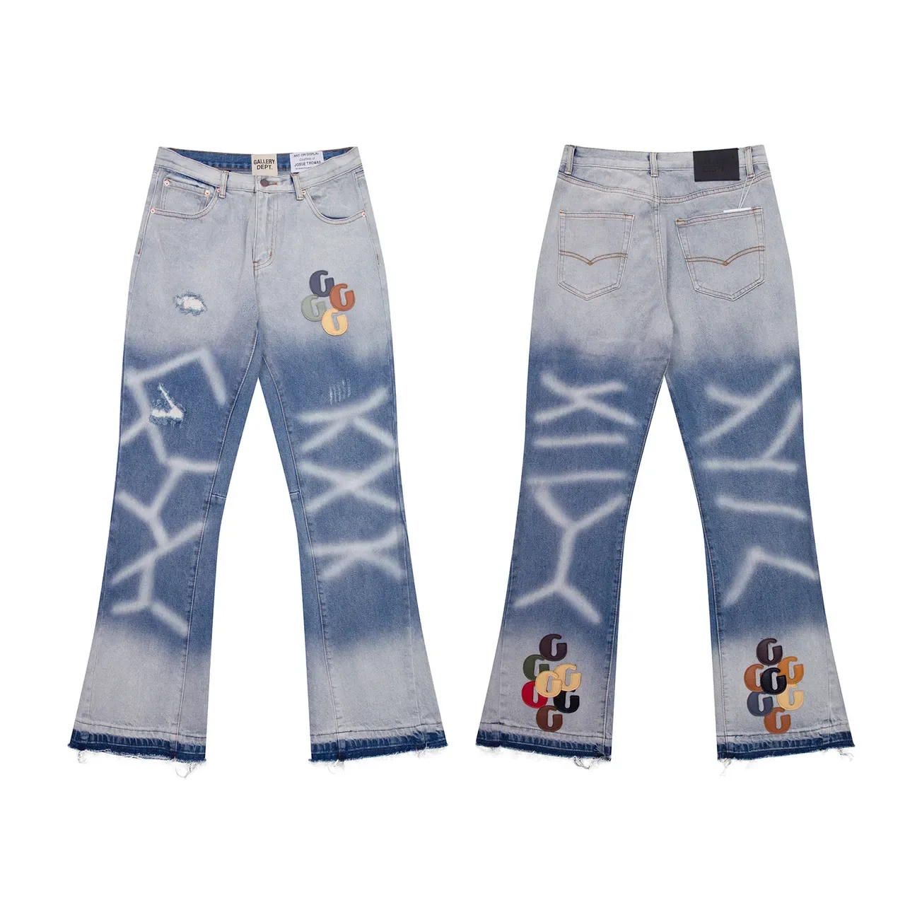 Gallery Dept Distressed Spray-Painted Flared Jeans 2