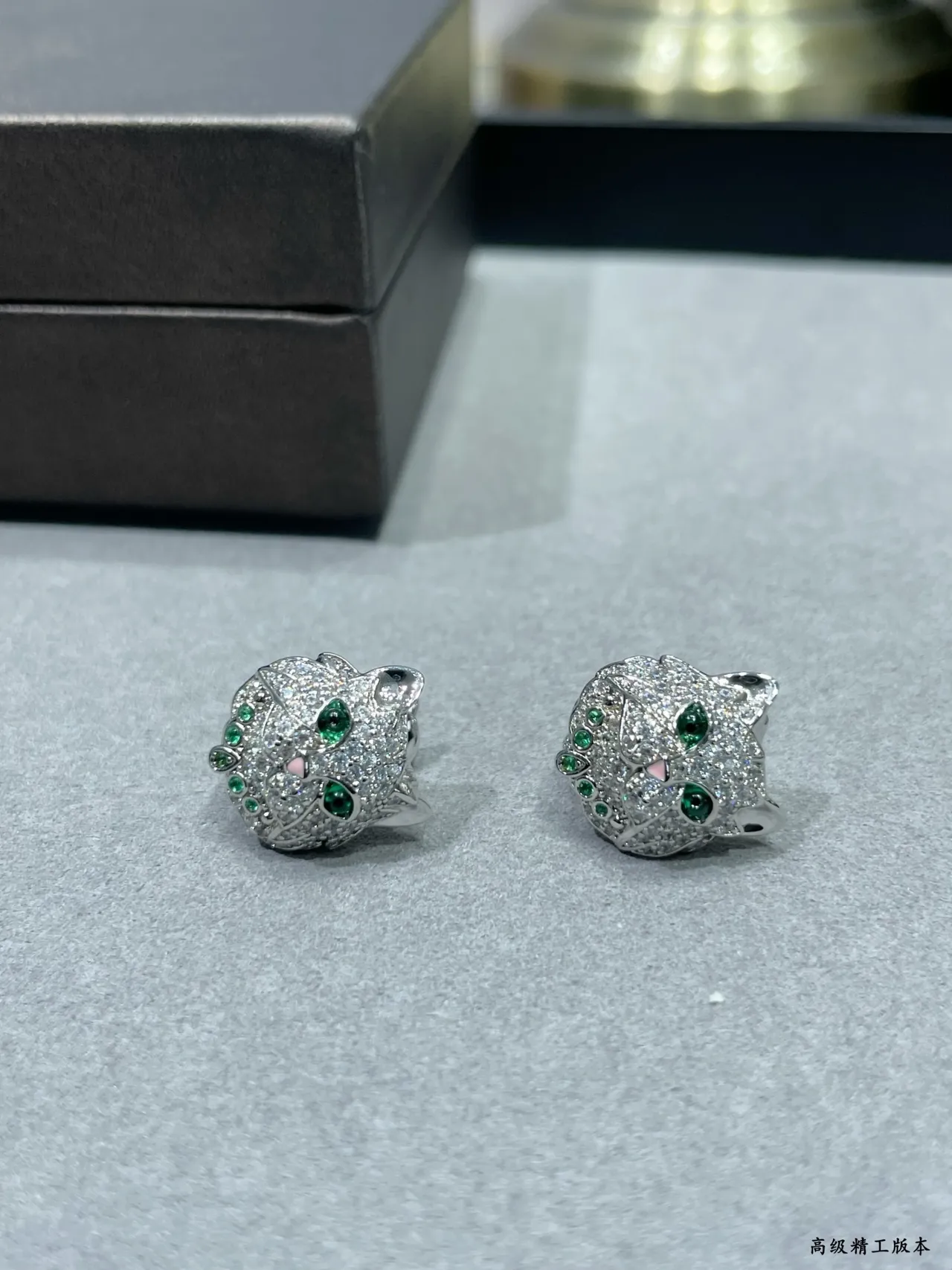 Animal-Head Pave-Stone Stud Earrings 4