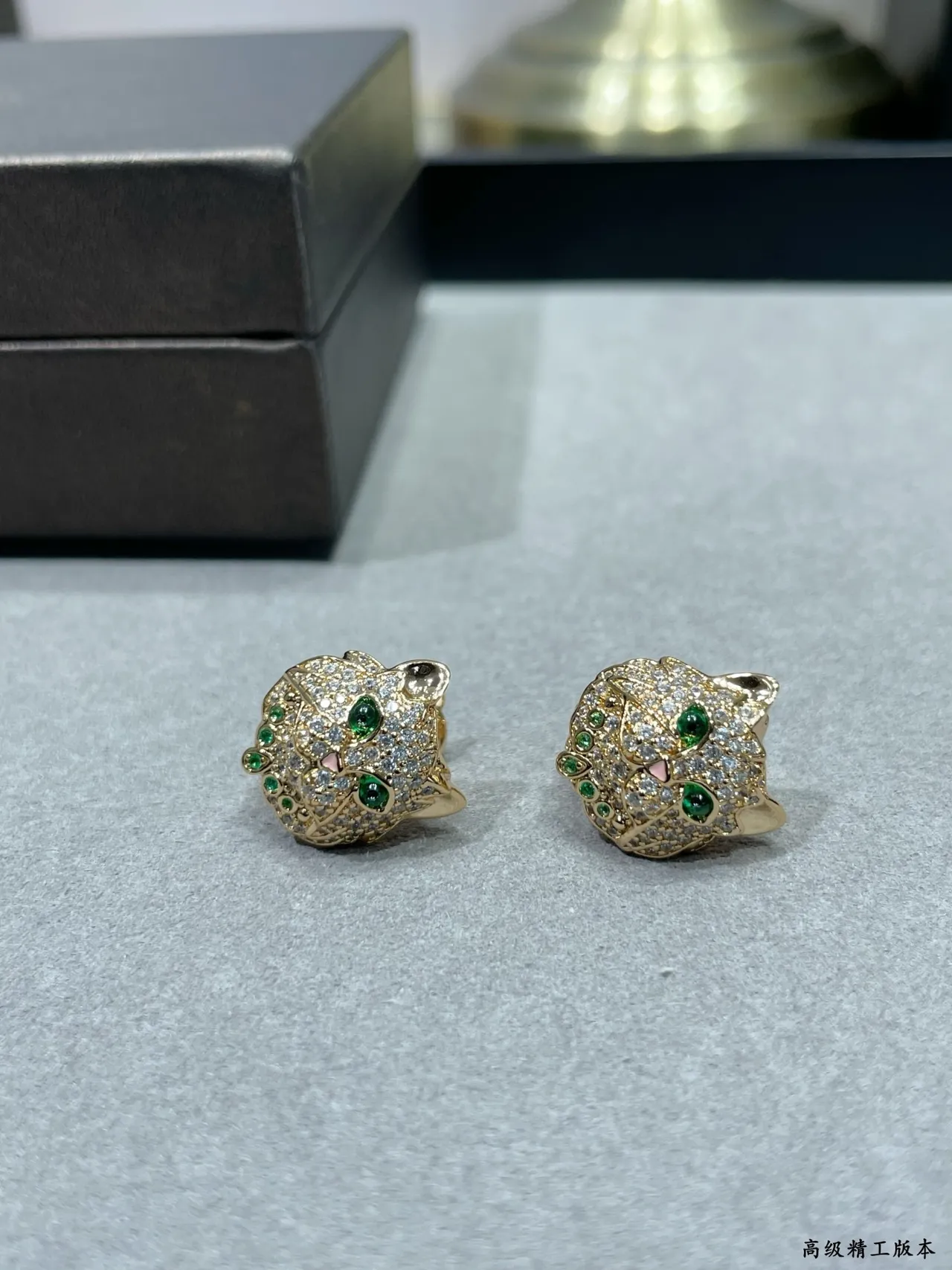 Animal-Head Pave-Stone Stud Earrings 5