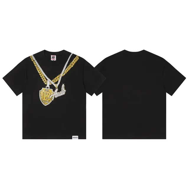ASAALI Chain Shield Graphic Black T-Shirt 2