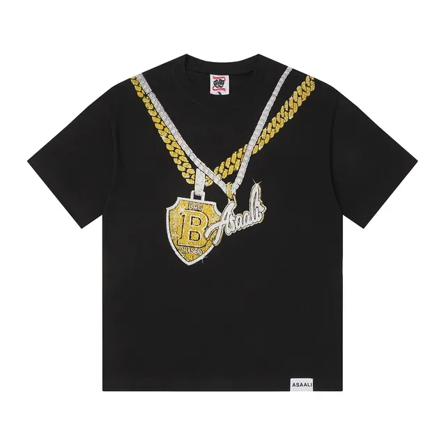 ASAALI Chain Shield Graphic Black T-Shirt 3