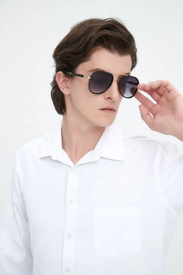Aviator-Style Gradient Lens Sunglasses 6