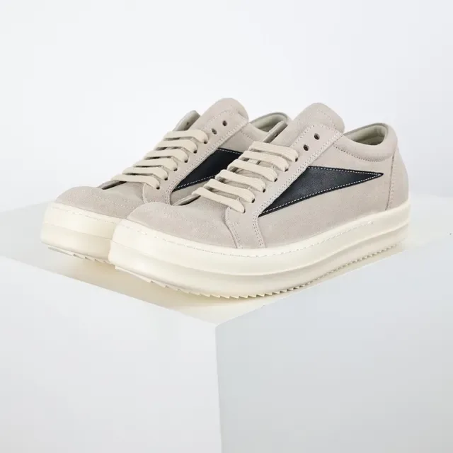 Beige Black Suede Upper Side Panel Sneakers 2