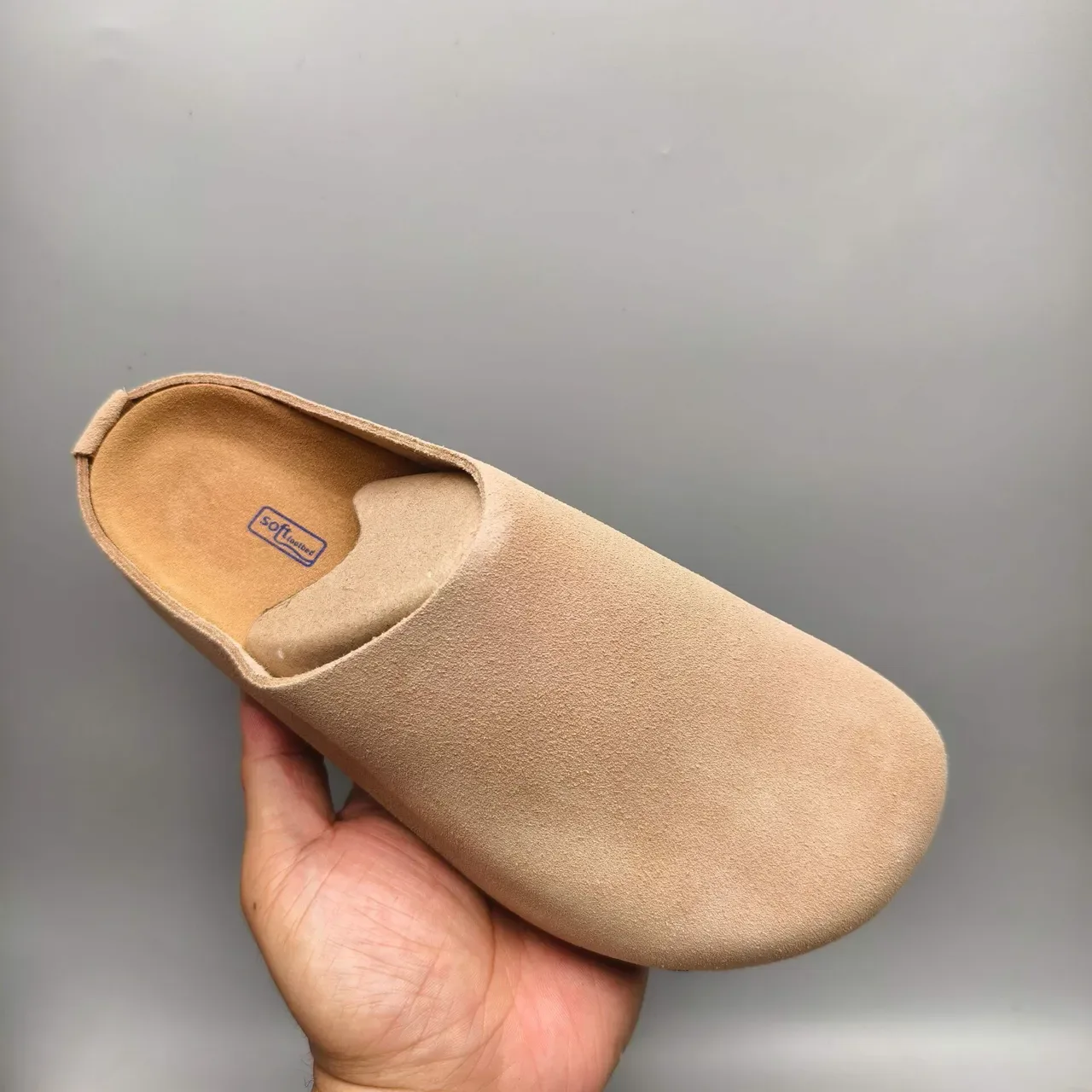 Beige Brown Suede Upper Backless Slip-On Casual Shoes 2