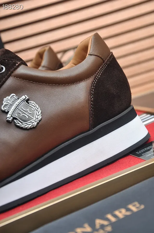 Billionaire Two-Tone Brown Leather and Suede Lifestyle Sneakers 3