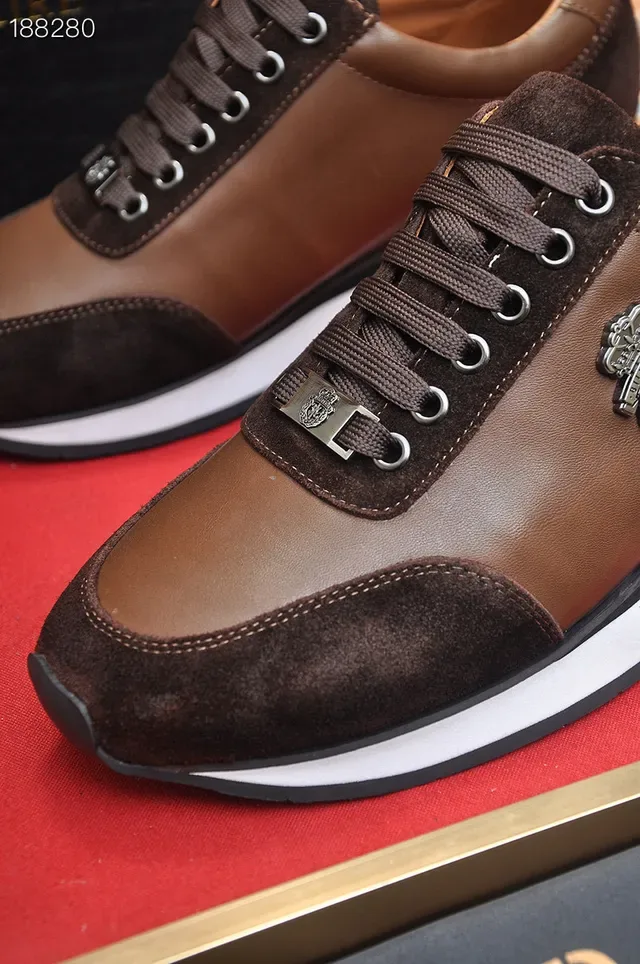Billionaire Two-Tone Brown Leather and Suede Lifestyle Sneakers 4